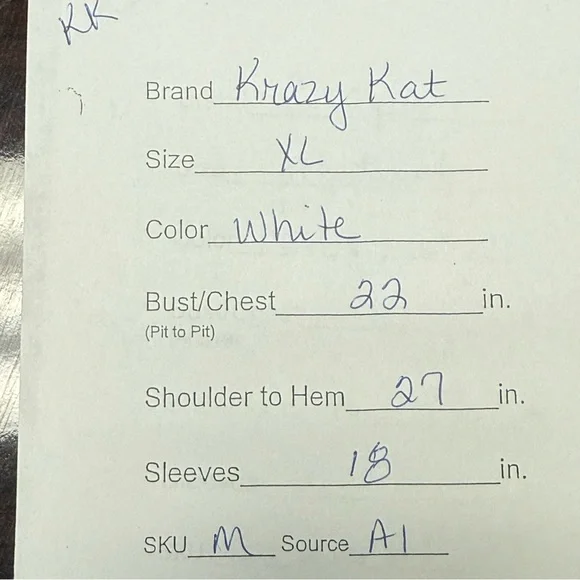 Krazy Kat White Lace Applique V-Neck Boho Tunic Top 3/4 Sleeve XL - Picture 9 of 9